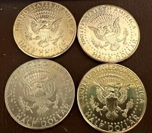 LOT OF 4 NIFC KENNEDY HALF DOLLARS