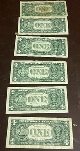 LOT OF 6 $1 STAR NOTES