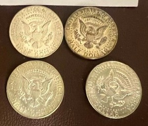 LOT OF 4 1967 SILVER KENNEDY HALF DOLLARS