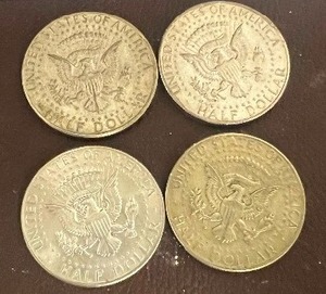 LOT OF 4 1967 SILVER KENNEDY HALF DOLLARS