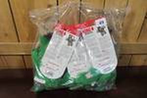 lot 22 image: Kong Holiday Wild Knots Bear Dog Squeak Toy Medium Green Christmas - 3 Pack