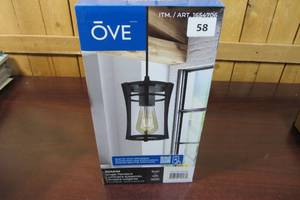 lot 58 image: OVE Decors Joakim Single Pendant Light Painted Black