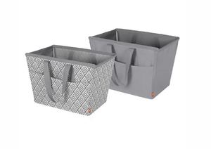 lot 62 image: Neatfreak Flexible Collapsible Canvas Tote Hamper, Gray, 2 Pack
