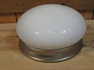lot 76 image: E Lighting Flush Mount (White) & Flush Mount (Brushed Nickel) - Two Pack