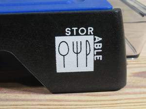 lot 100 image: Storable Solutions Cutting Board w 2 Removeable Trays, Blue