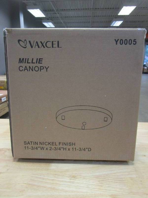 lot 384 image: Vaxcel Lighting 11.75 inch Canopy Kit for Up to 3 Mini Pendant Lights (OPEN BOX)