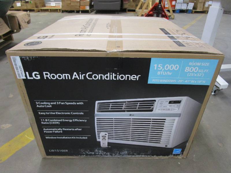 lot 454 image: LG 15,000 BTU 115-Volt Window Air Conditioner LW1516ER with ENERGY STAR and Remote in White - MANUFACTURER BOUND