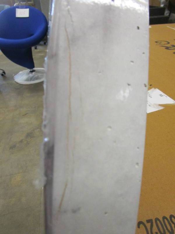 lot 115 image: Lifestorey Indra Faux Marble Dining Table Top (TOP ONLY, CRACKS IN VENEER ON EDGE)
