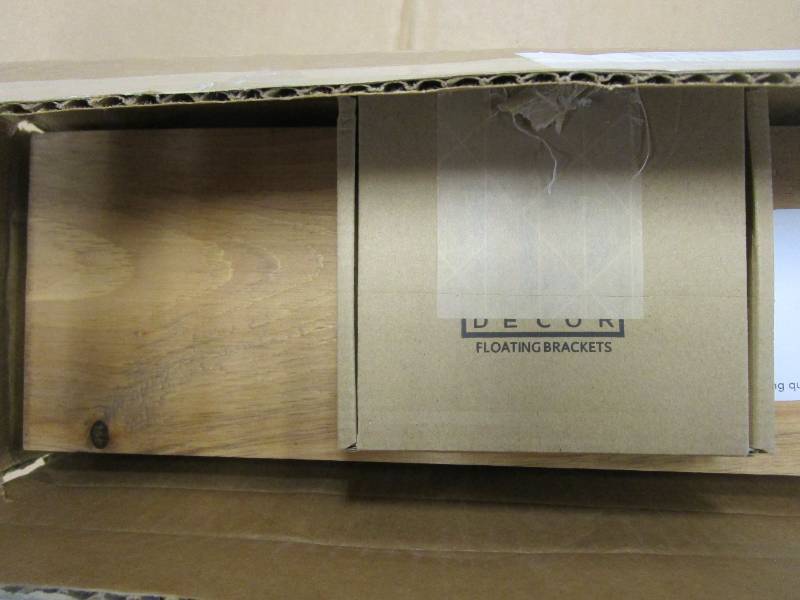 lot 256 image: Set of 2 - 36 in x 5.5 in Floating Wood Shelves