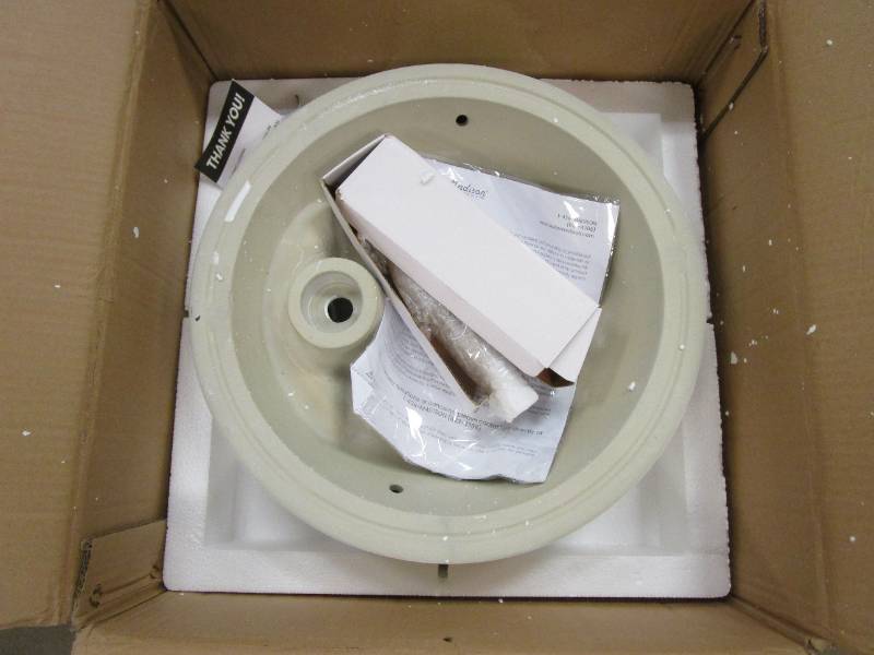 lot 312 image: Swiss Madison Beau 16-916 Rectangular Ceramic Vessel Bathroom Sink with Overflow