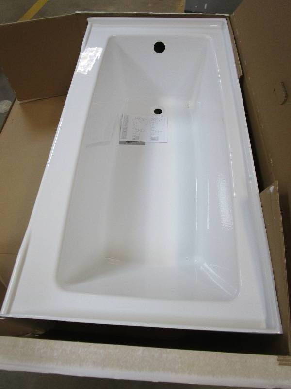 lot 691 image: Delta Classic 500 60 in. Left Drain Rectangular Alcove Bathtub in High Gloss White