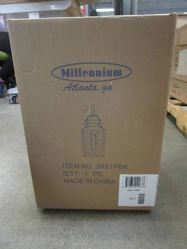 lot 172 image: Millennium Lighting 16 Tall Outdoor Wall Sconce in Black (OPEN BOX)