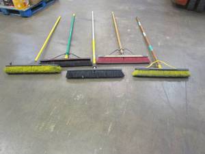lot 14 image: (5) Miscellaneous Push Brooms, Used in Warehouse - SOLD AS IS