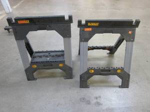 lot 20 image: (2) Dewalt Saw Horses (1 Missing Stabilizing Bracket - Used in warehouse - SOLD AS IS