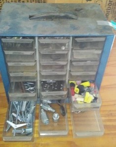lot 41 image: Hardware Organizer with Contents.