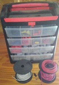 lot 44 image: Hardware Organizer with Contents and more.
