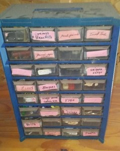 lot 45 image: Metal Parts Cabinet With Contents.
