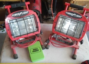 lot 163 image: Workshop Power Lights (2) With Light Bulbs. In Box