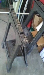 lot 174 image: Collapsible Poly  Sawhorses (2)