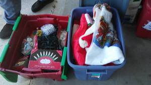 lot 199 image: Christmas Lights And Decor In (2) Totes.