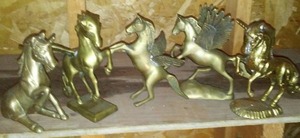 lot 349 image: Brass Mythical Pegasus and Unicorns. Super Cool