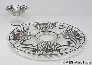 lot 29 image: 2PC Chip and DipShrimp and sauce Glass