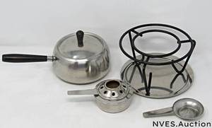 lot 116 image: 5 pc group MCM entertainment Kitchen Fondue, warmer and smores pack