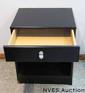 lot 142 image: Black storage drawers