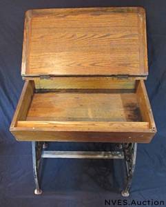 lot 158 image: Antique school desk