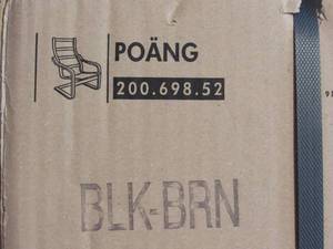 lot 382 image: POANG Chair  from Ikea and cushion NIB