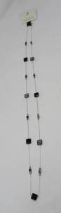 lot 394 image: New Unworn Long, Glass and Silver Vintage (70s) Necklace by C.A.K.E.