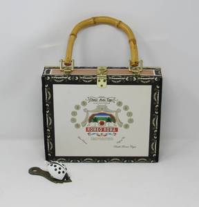 lot 401 image: Unique cigar box ladybug print purse