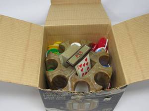 lot 418 image: Poker chips rack with 240 chips
