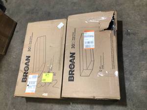 2 Lots of Broan-NuTone 40000 Series 30 in. 210 Max Blower CFM Ducted Under-Cabinet Range Hood with Light in Stainless Steel  Customer Returns See Pictures