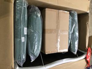 Hampton Bay Amelia Springs Outdoor Glider with Spa Cushions   Customer Returns See Pictures