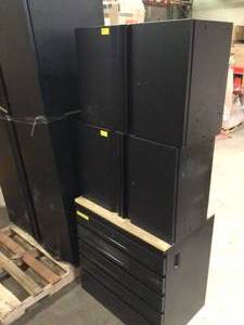 4-Piece Heavy Duty Garage Cabinet by Husky Damaged  Customer Returns See Pictures