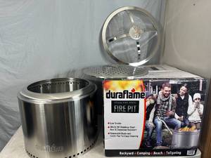lot 13 image: New Duraflame 19 inch Stainless Steel Low Smoke Fire Pit