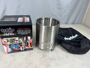 lot 17 image: New Duraflame Table Top Stainless Fire Pit with Bag