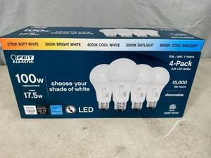 lot 19 image: New 4 Pack LED 100 watt Choose Your Shade Light Bulbs
