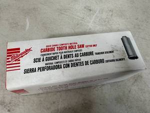 lot 40 image: New Milwaukee Carbide Tooth Hole Saw 1