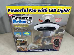 lot 130 image: New Light Socket Ceiling Fan with Light