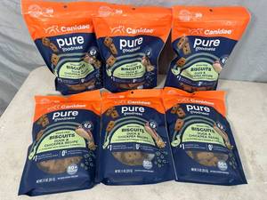 lot 184 image: 6 New Bags Canidae Pure Goodness Dog Biscuits  Treats