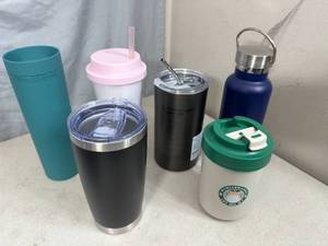 lot 232 image: 6 New Assorted Drink Cups  Tumblers