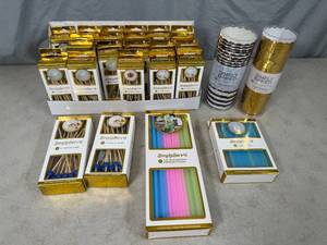 lot 254 image: Assorted New Designer Straws, Cocktail Picks, Party Picks, Baking Cups