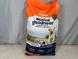 lot 213 image: New 30 lb Bag of Canidae Adult and Puppy Dog Food