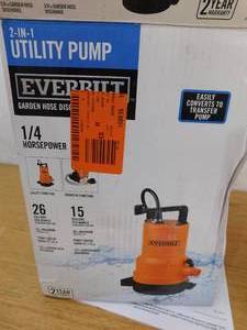 lot 177 image: Everbilt 14 HP 2-in-1 Utility Pump