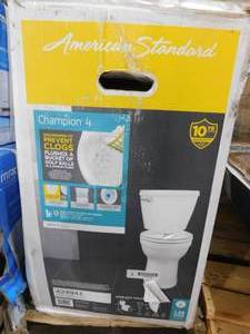 lot 44 image: American Standard Champion 4 White Elongated Chair Height 2-piece WaterSense Soft Close Toilet 12-in Rough-In 1.28-GPF