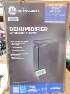 lot 79 image: GE 50 pt. Dehumidifier with Built-in Pump for Basement, Garage or Wet Rooms up to 4500 sq. ft. in Grey, ENERGY STAR