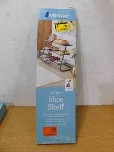 lot 93 image: New - Whitmor 3-Tier Shoe Shelves