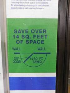 lot 128 image: Johnson Hardware Soft Close and Open 1500 28 in. to 36 in. x 80 in. Steel Upright Universal Pocket Door Frame for 2 in. x 4 in. Stud Wall
